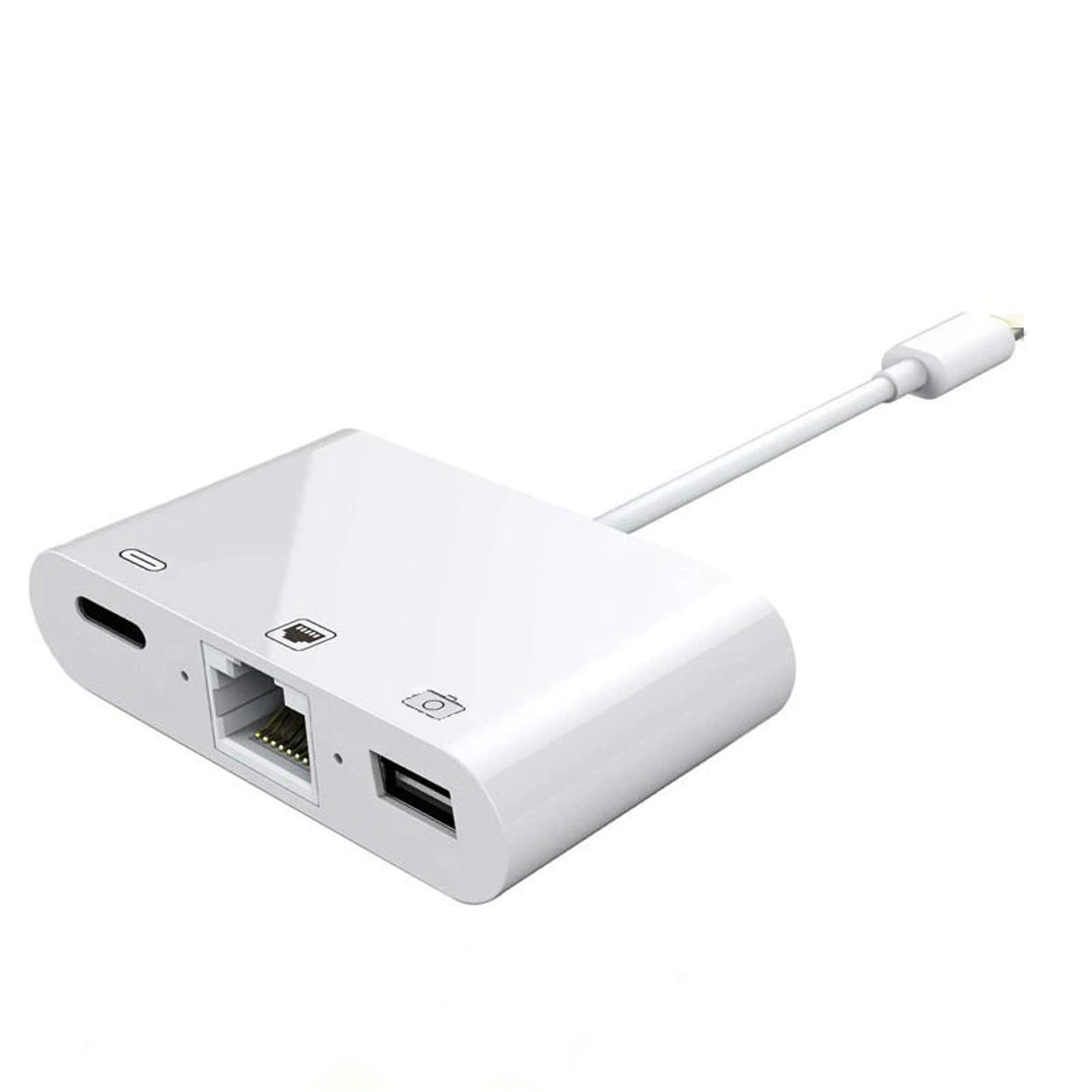 SChitec 3in1 Lightning to RJ45 + UsbA + Lightning Şarj Girişli Dönüştürücü Adaptör NK107