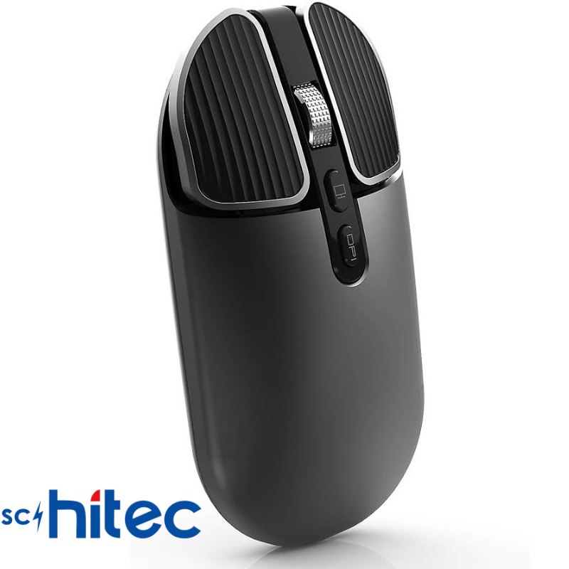 Schitec M203 Çift Modlu Taşınabilir Optik Kablosuz 2.4GHz ve Bluetooth Bağlantılı Süper Sessiz Mouse Siyah